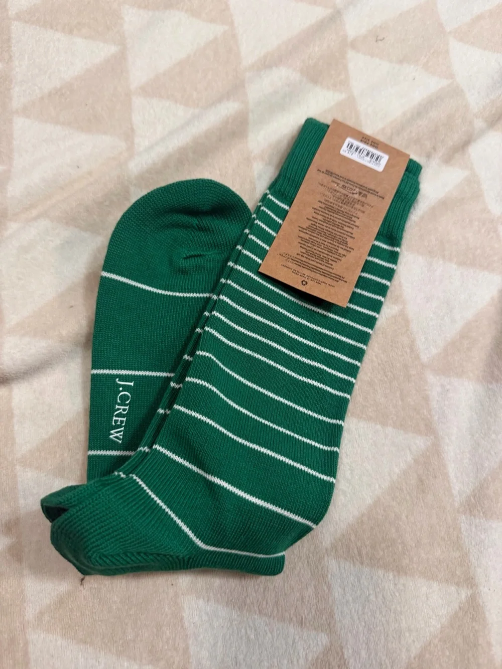 J crew clover green Microstripe socks